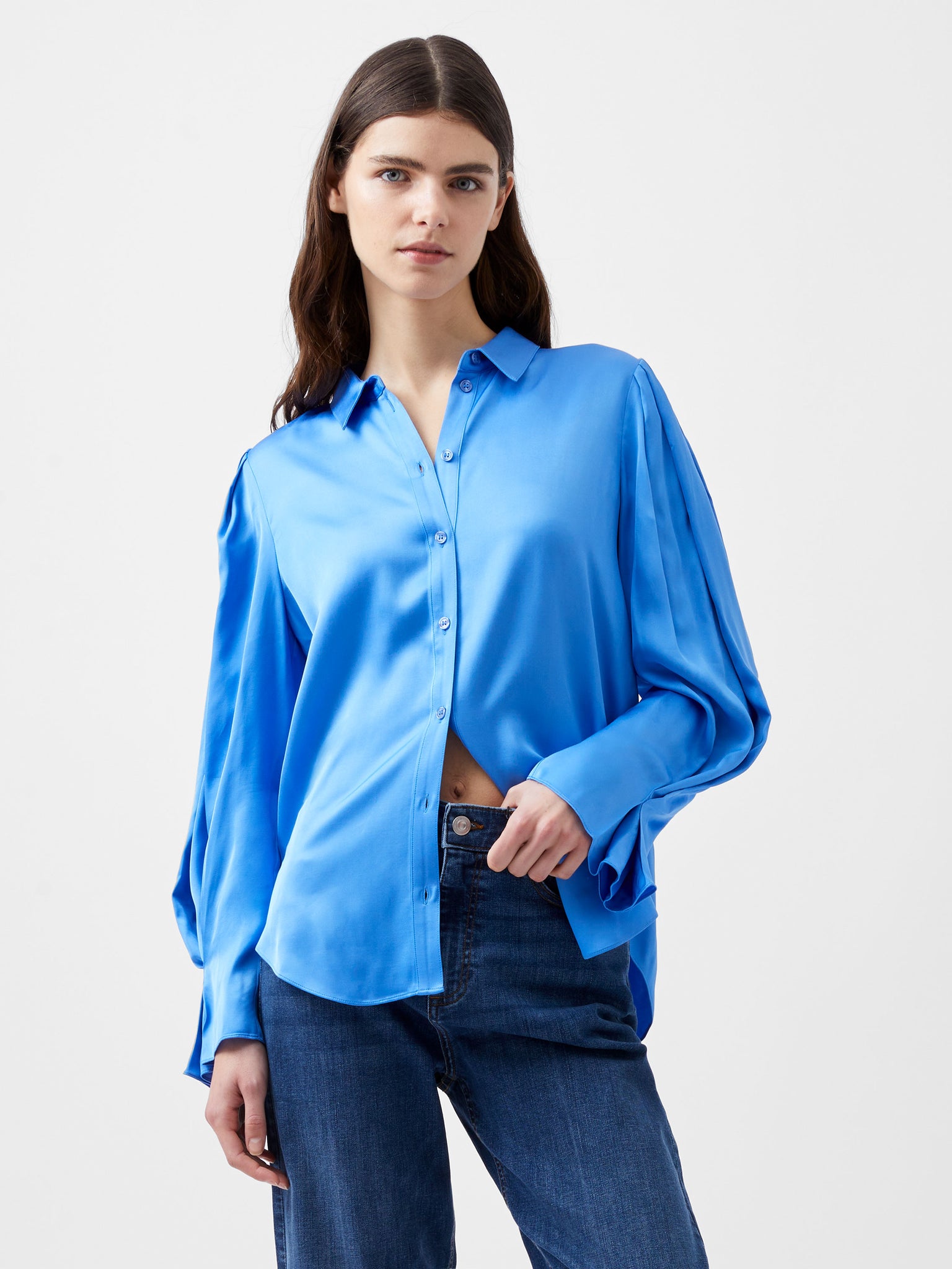 Ennis Eco Satin Detail Shirt | French Connection