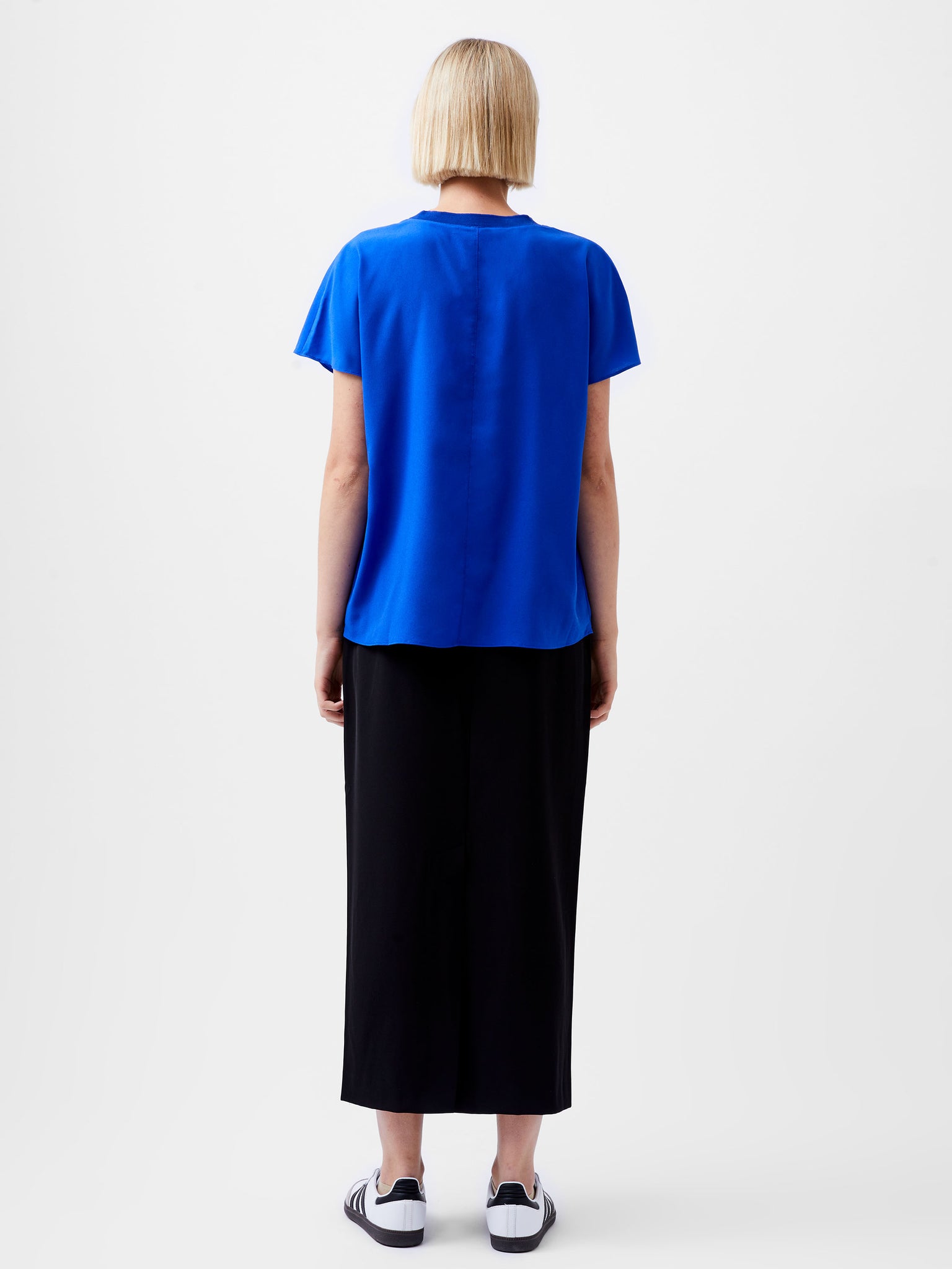 Crepe Light Crew Neck Top Blue | French Connection