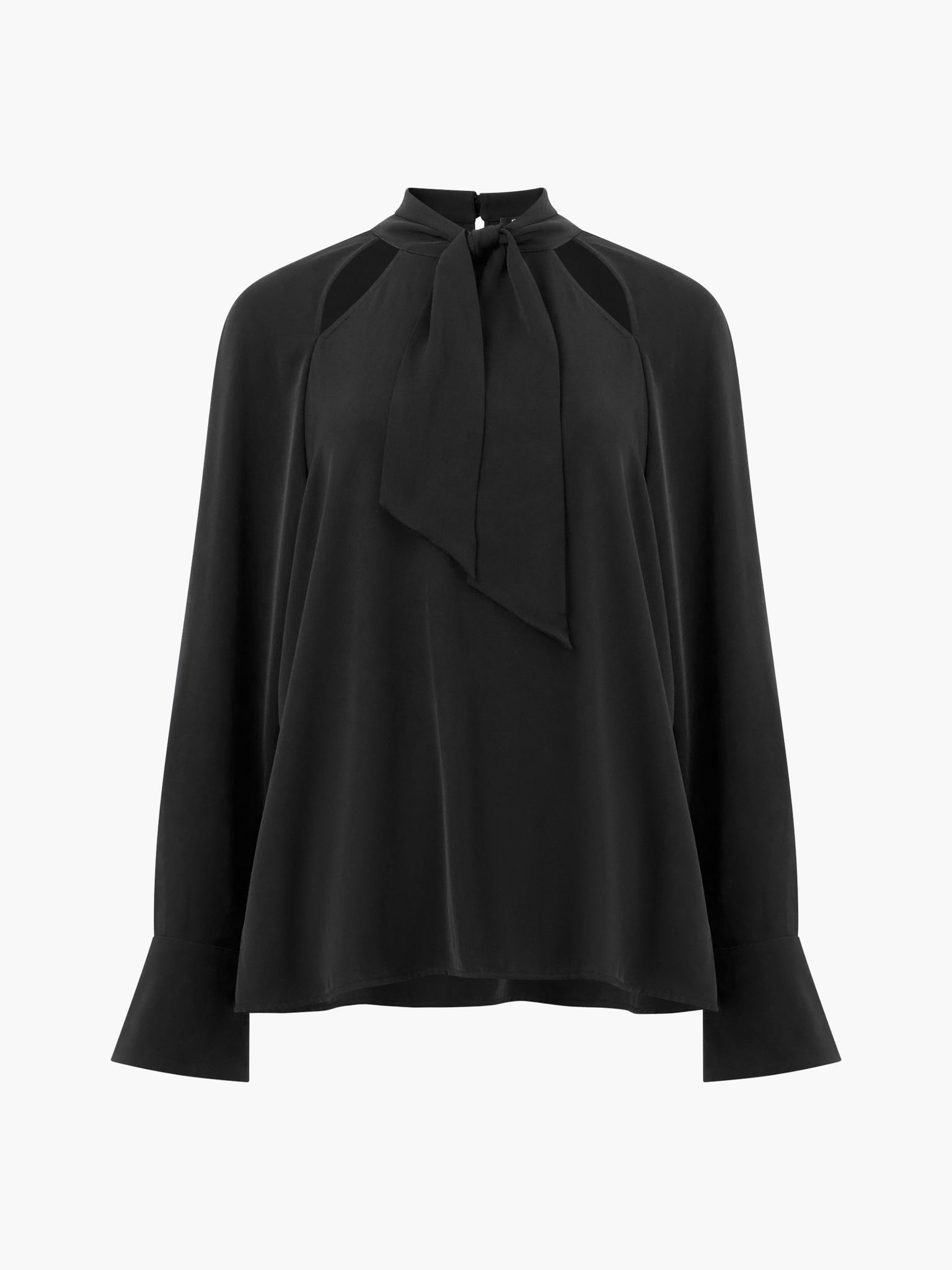 Carmen Recycled Crepe Tie Blouse Black | French Connection